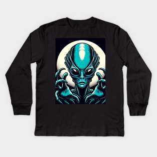 Alien art Kids Long Sleeve T-Shirt